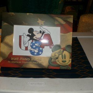 wood & glass Disney mickey frame. from Disney world.